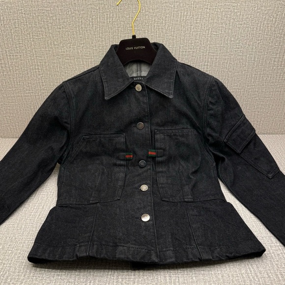 ❌SOLD❌GUCCI Authentic Denim Jean Black Jacket Size Small | 9901566💚 - Picture 17 of 17